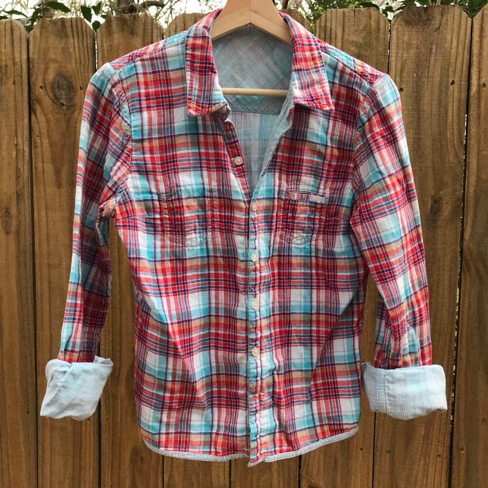Reversible plaid shirt